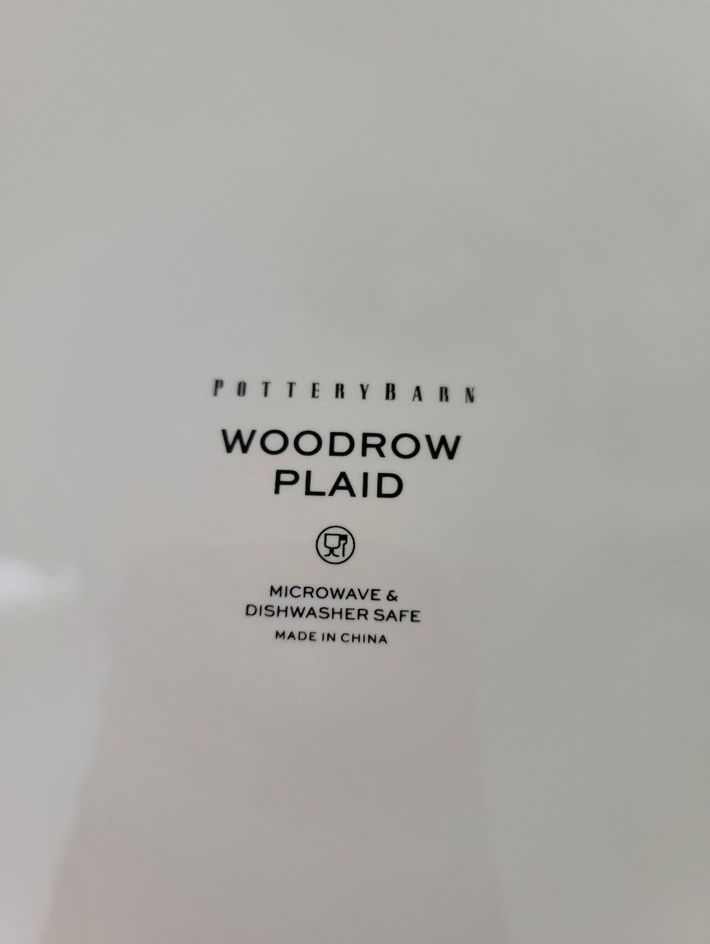 Pottery Barn Woodrow Plaid Large Pet Stoneware Dog Dish Food Or Water Bowl - Picture 6 of 8